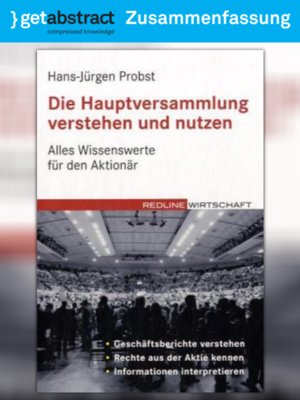 cover image of Die Hauptversammlung verstehen und nutzen (Zusammenfassung)